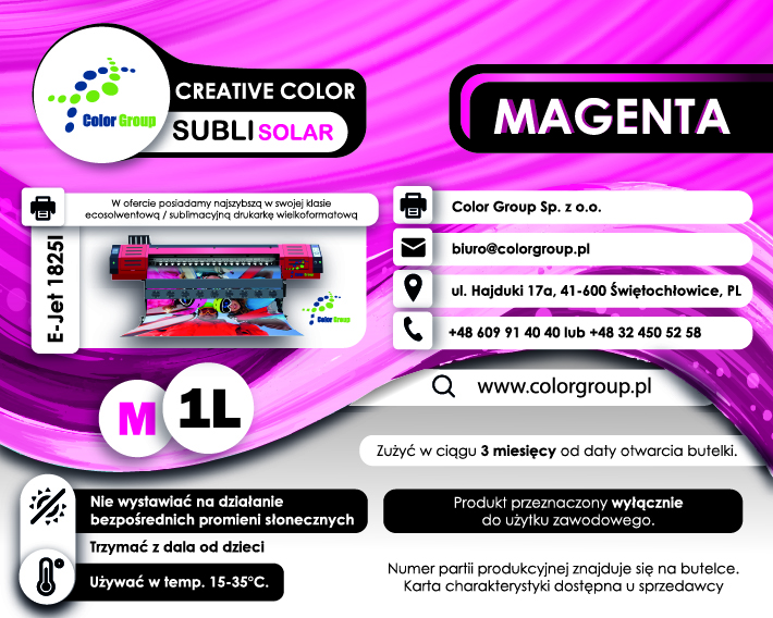 Creative Color Subli Solar Magenta 1L - obrazek 2
